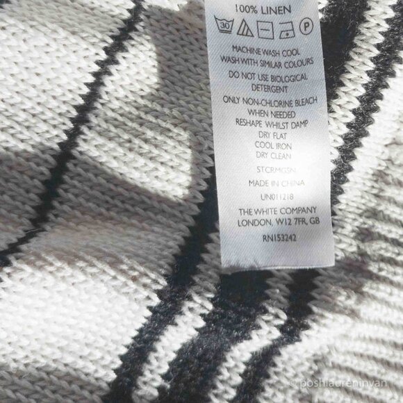 The White Company 100% Linen Striped Sweater – US Size 6 - Picture 5 of 11